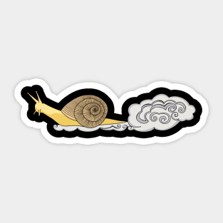 Speedy Snail with Dust Cloud Sticker